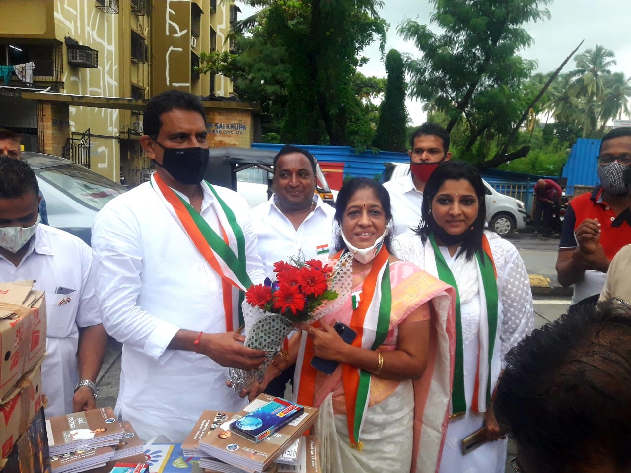 Organized a notebook and geometry box distribution program by Atharva Foundation for the school going students at New Ambedkar Nagar,Ward-17, Borivali (W) Corporator Mrs. Bina Doshi,Former Corporator Shiva Shetty, BJP Post Holders and Karyakartas were als