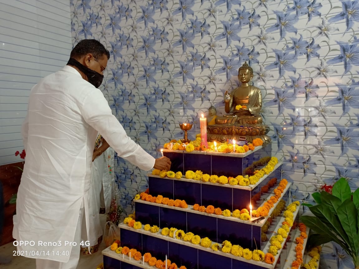 On the occasion of the 130th birth anniversary of BharatRatna Dr. Babasaheb Ambedkar visited multiple Buddhist monasteries in Borivali Assembly, Paid Tribute and Offered Wreaths to Bharatratna Dr. Babasaheb Ambedkar!