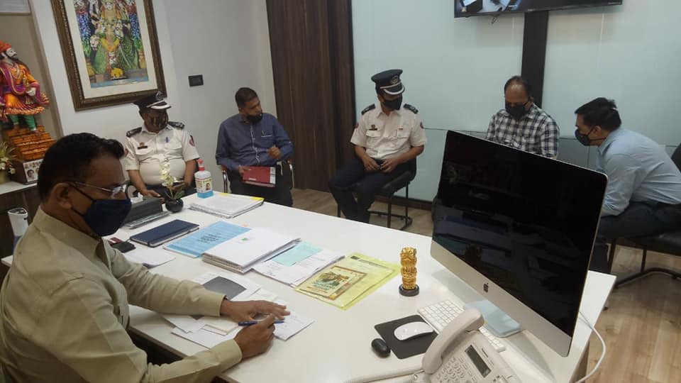 On request of several members from societies of Charkop and Gorai for the construction of an office for housing society association held a joint meeting with Fire Brigade officials and Mhada officials.