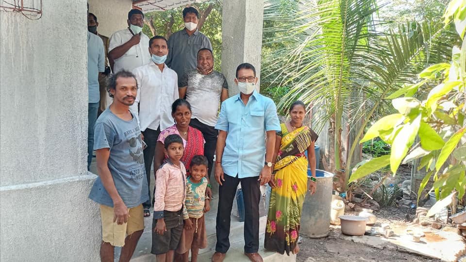 Work on the house of resident Janaku Yashwant Parade was started by keeping in mind the development of Tribal Padas in Borivali. Now the work has reached it's final stage, therefore went on an inspection of the same.