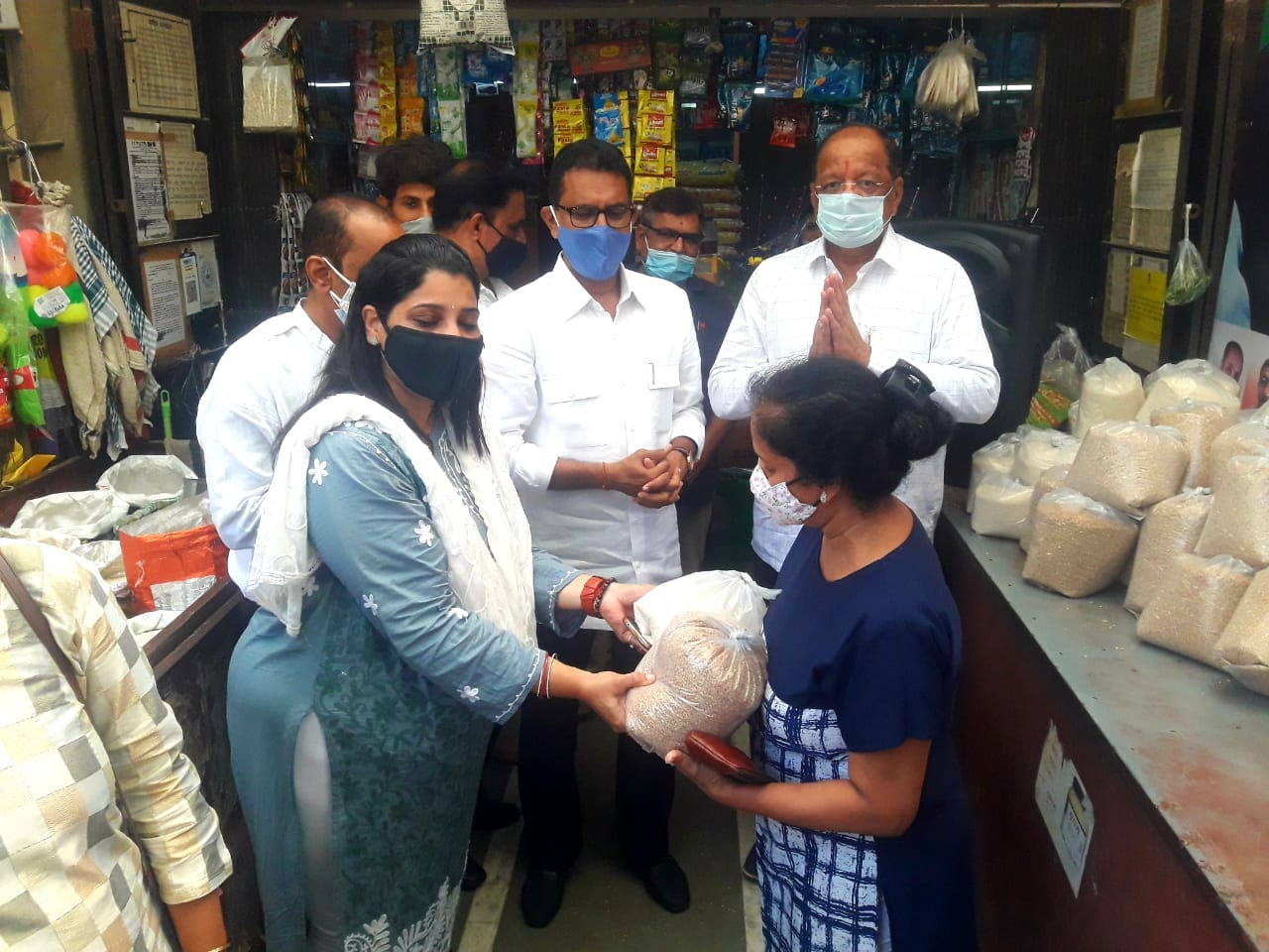 Under the 'Seva and Samarpan Week' initiative carried out in Borivali Constituency on the occasion of Prime Minister Hon.Shri.Narendra Modiji's Birthday today, organised Food Grain and Essentials Distribution Program was organised at Mulji Nagar Rationing