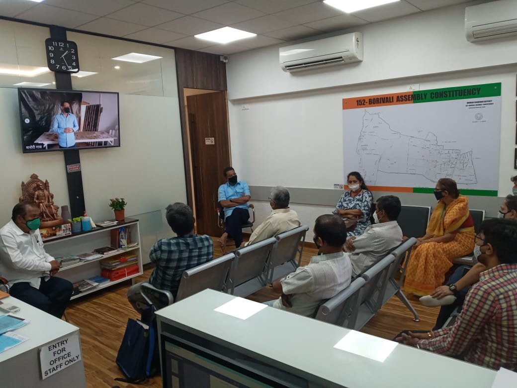 esidents of Devendra Smruti Building, Opp. New Shatabdi Hospital, Carter Road No. 2, Borivali (E) visited the BJP Public Relations Office to discuss the Re-Development of their Building.  Corporator Pravin Shah was also present during this discussion!