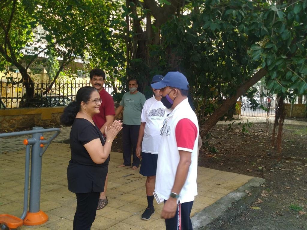 Morning visit to Kaustubh Rane Maidan, interactive session with Senior Citizens about additional development of Gym and Exercise Equipments for general use. #Fitness is the goal.
