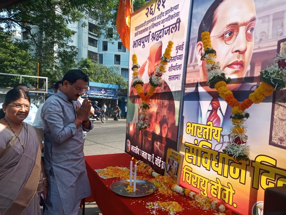 Shri. Sunil Rane at Borivali assembly constituency paid tribute to the brave soldiers who martyred in the terrorist attacks of 26/11.