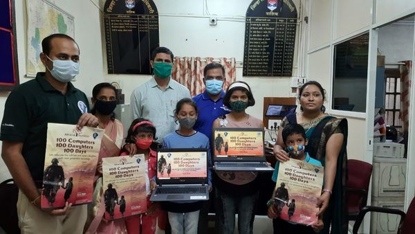 Glimpses of today?? laptops donated to the daughters of the true heroes who sacrificed their lives in the line of duty from Nashik District. On a mission to accomplish 100 Computers 100 Daughters 100 Days.