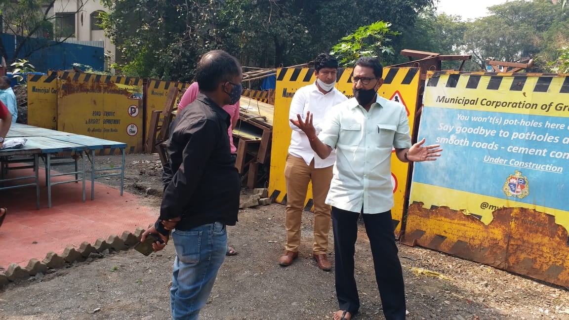 Work at Nana Palkar Smriti Samiti, Borivali Branch, Borivali (W) is in the final stage. Inspected the same this morning.