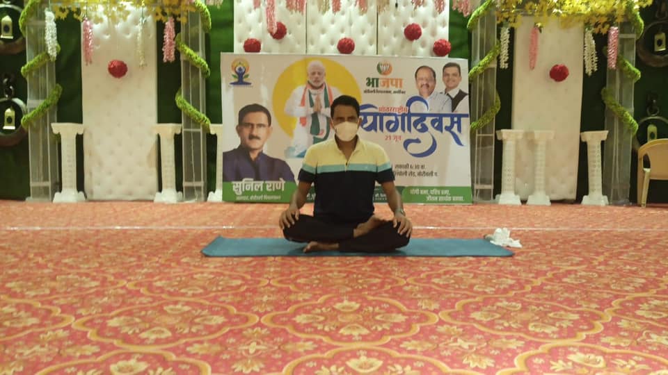 On the occasion of International Yoga Day, with this years theme being ??oga for Well Being??began my day at 6:30am with practicing yoga for a healthy life along with BJP Office Bearers and Karyakartas