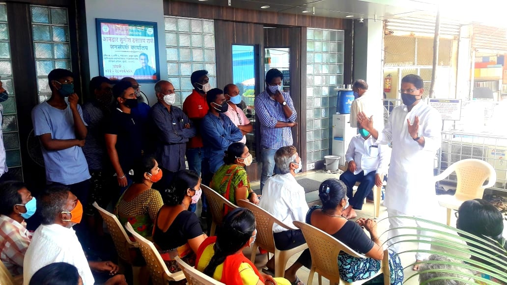 The Local Residents of Jay Lakshmi C.H.S , Poisar, Ward No. 15, Borivali (W) visited the BJP Public Relations Office in Natakwala Lane, Borivali to discuss the Lottery System related to Slum Rehabilitation Authority (SRA) Housing. Sr. Corporator Mr. Pravi