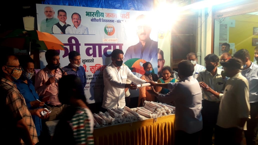 Distributed Umbrellas to Senior Citizens from Gorai for this monsoon season at BJP Public Relation Office , Ward No.9, Gorai-02, Borivali (W).  Also, interacted with the local residents of that area to learn about their grievances! BJP Post Holders and Ka