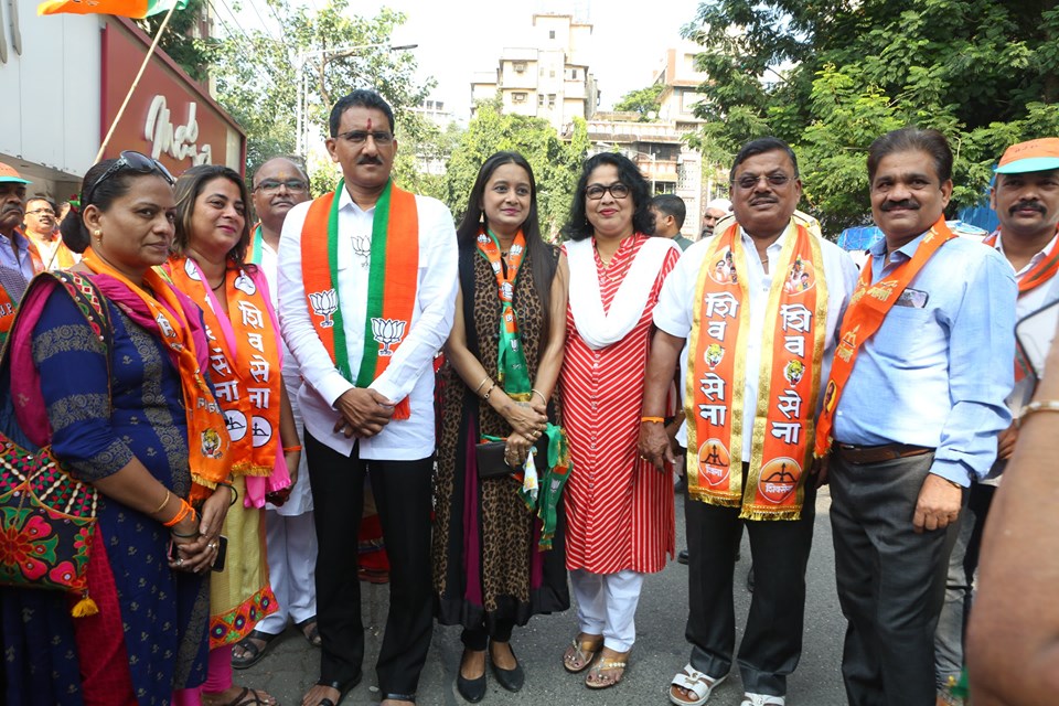 Shri. Sunil Rane attended election rally at Shimpoli Road.