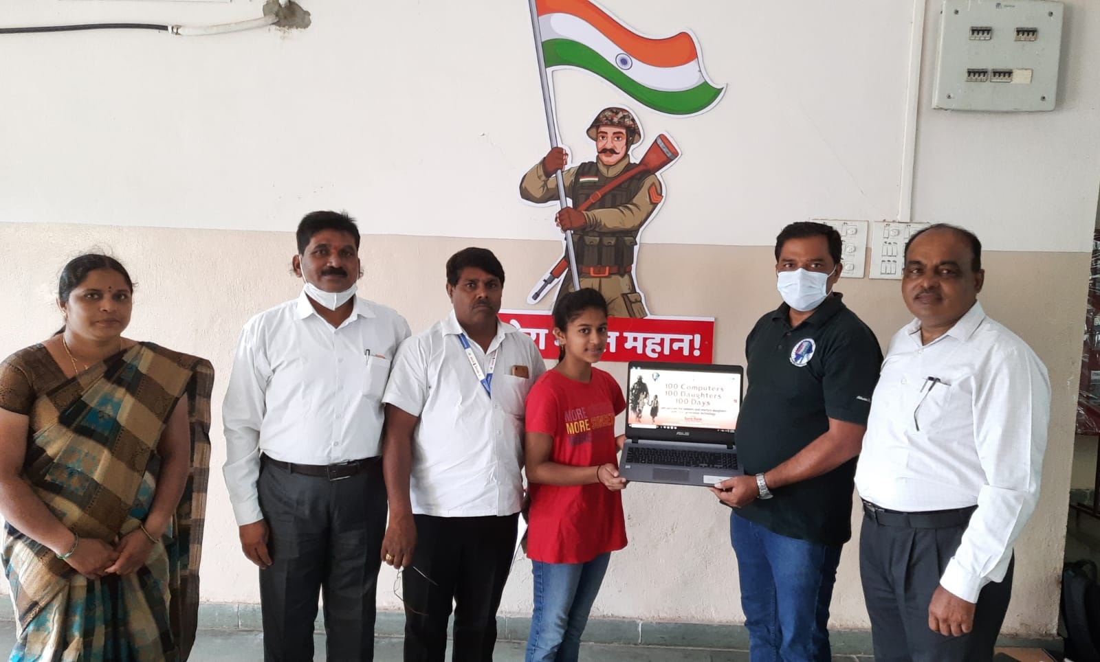Day 3: The team of Atharva Foundation has been travelling on behalf of me to complete the 100 Computers 100 Daughters 100 Days, an initiative under which more than 300 laptops will be donated to the daughters of martyred soldiers of India. In this regard,