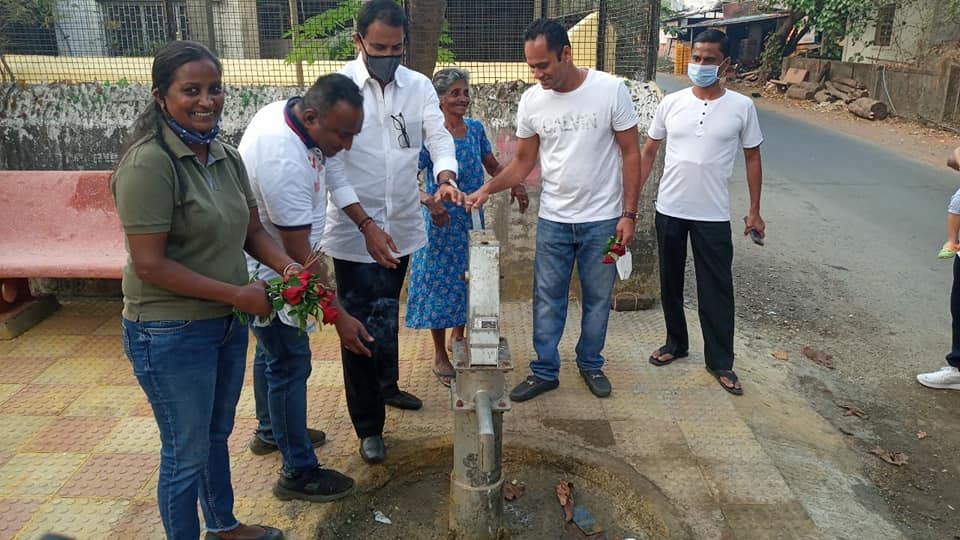 A water borewell at Kulvem village in Manori was repaired and a new handpump was installed by Bharatiya Janata Party, Borivali Constituency. 