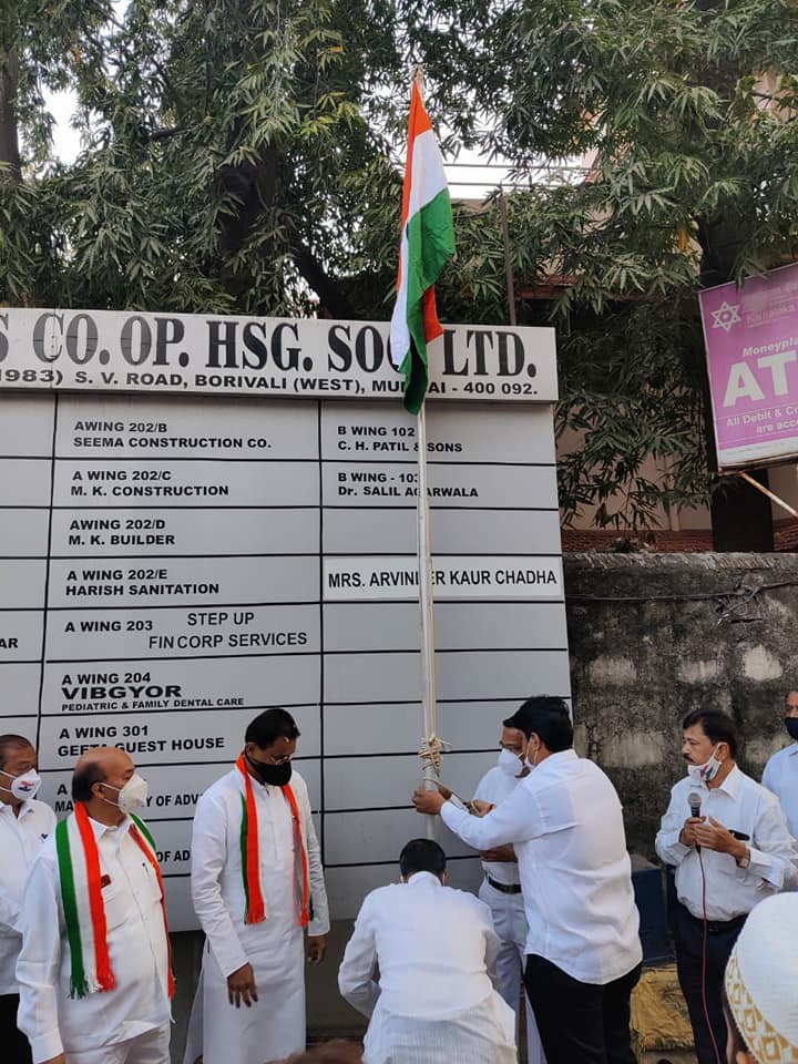 Today, on the occasion of Republic Day, hoisted the flag at SV Road near Moksh Plaza in Borivali West.