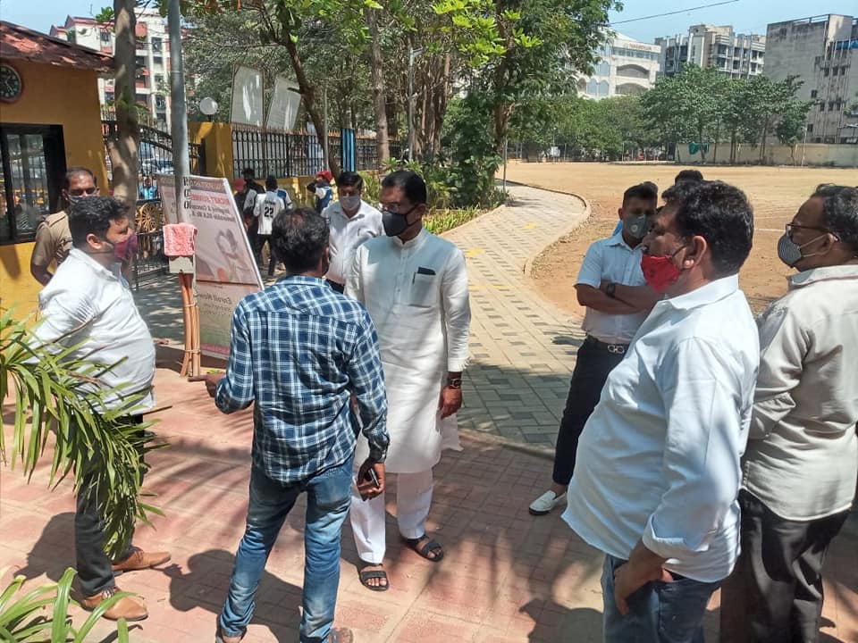 Visited Major Kaustubh Rane ground in Borivali Constituency, to inspect the ongoing work of the nursery and ground along with BJP Karyakartas.