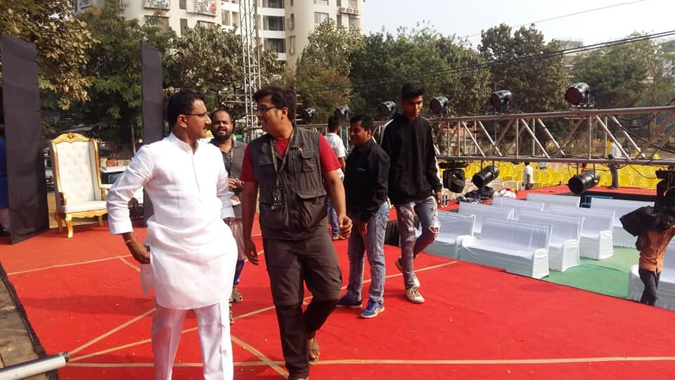 Shri. Sunil Rane visited Veer Savarkar Udyaan in Borivali West with the Former Chief of Amravati Zilla, Shri Dinesh Suryavanshi, to supervise the rehearsals of the 