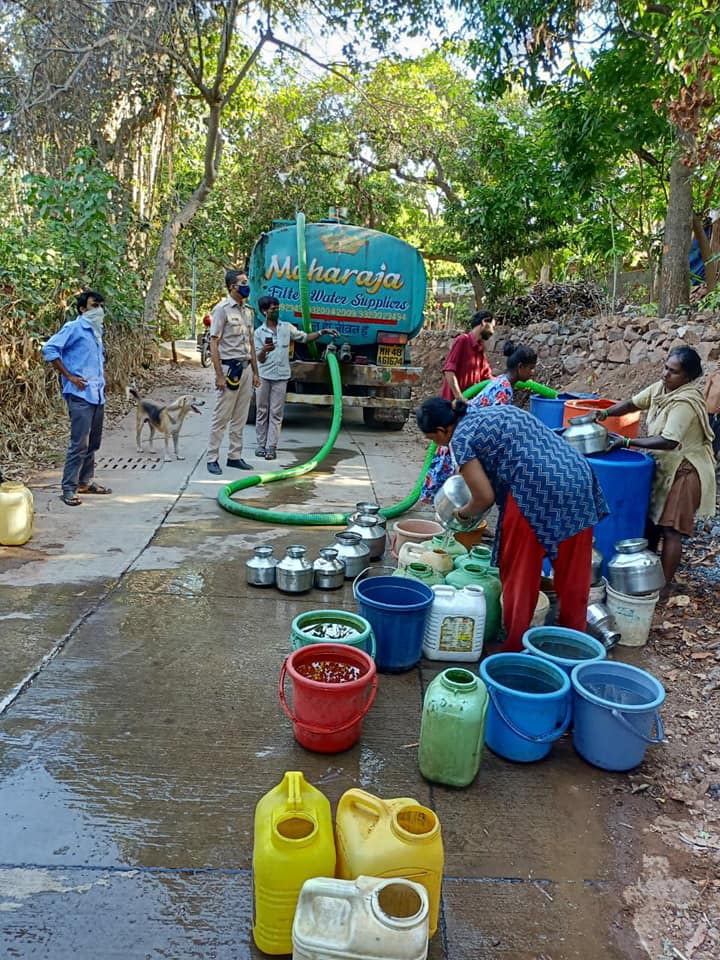 The prevalence of #Coronavirus in India is increasing day by day. It is our duty to identify the basic needs of the citizens in the constituency and support them as needed. Therefore, a tanker of drinking water was sent to the Gorai beach area, so that th