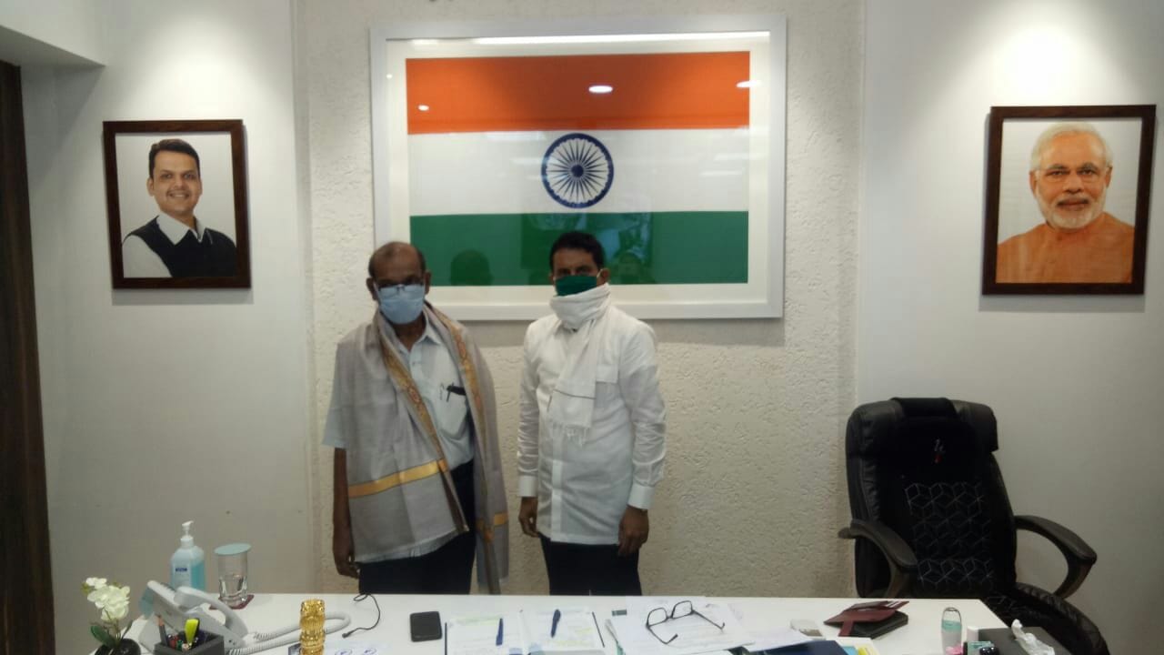 Grateful to the National President of Employees Federation Mr.Prakash Bansode for his visit to the BJP Borivali Office today.