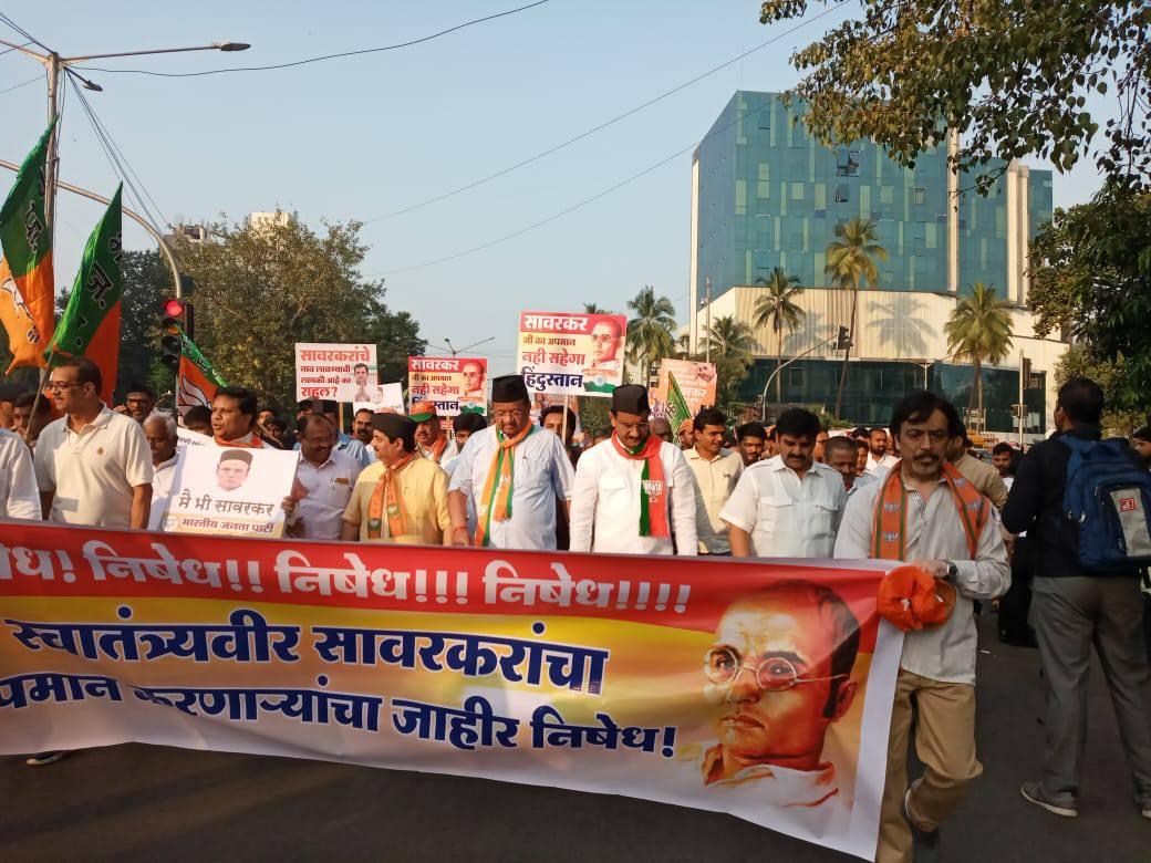 Shri. Sunil Rane participated in a long march today from 'Veer Savarkar Udyaan, Borivali' to 'Veer Savarkar Smarak, Dadar' under the leadership of Shri. Mangal Prabhat Lodha Ji and MP Shri Gopal Shetty Ji.