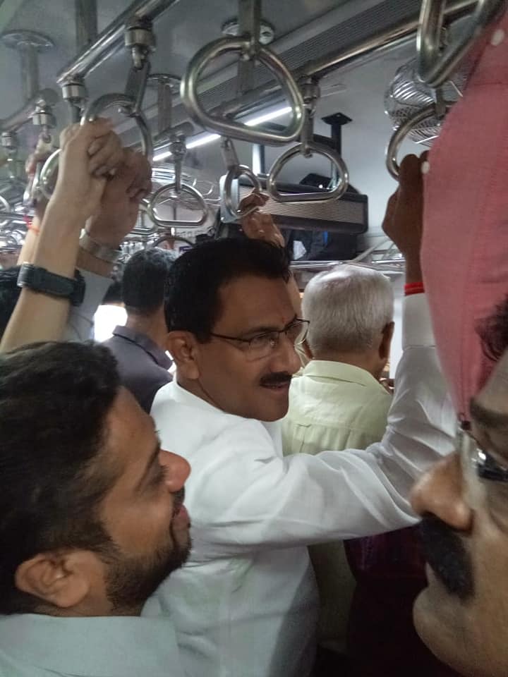 Shri Sunil Rane was travelling to Churchgate from Borivali, in the Local train, to attend a session at the Vidhan Bhavan