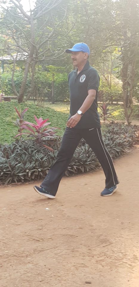 Shri Sunil Rane Started the morning with a brisk walk in the garden, in order to keep the body and mind fit. Staying fit is the key to a healthy life! Narendra Modi ji