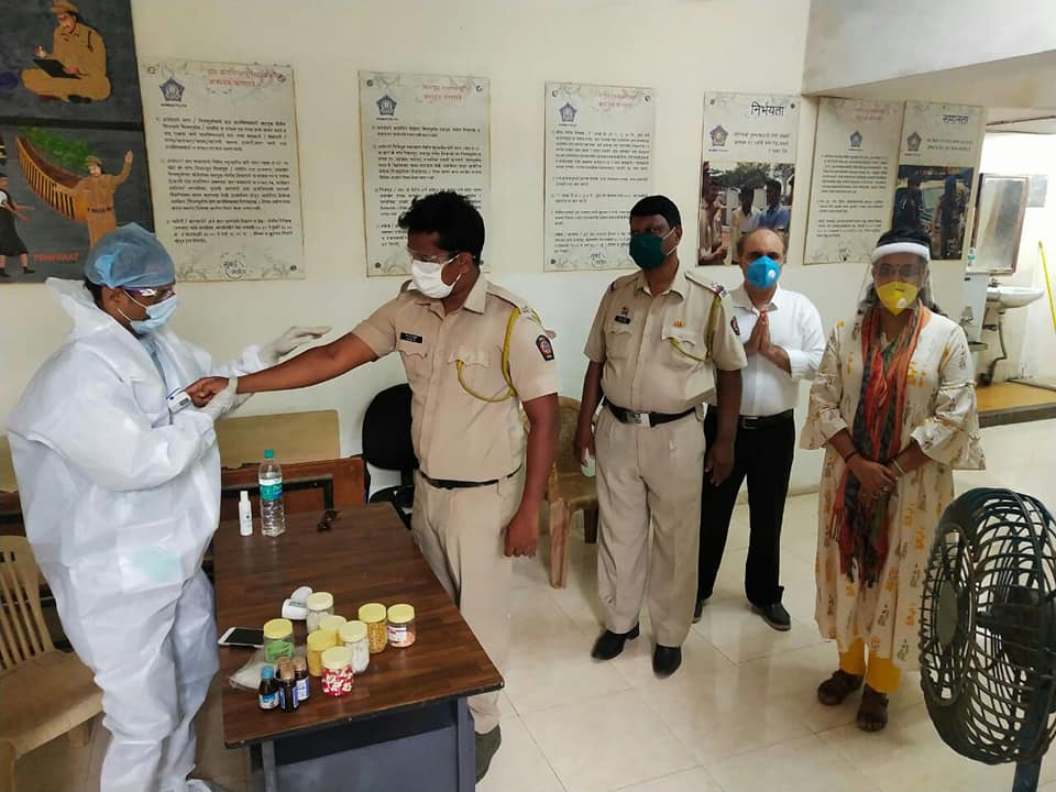 With the help of Senior Police Inspector Mr. Pandit Thackeray, ATS Mr. Bagwe Ji, Dr. Neelu Jain, Ward president Mr. Pratik Salvi, Jyotsna Lokare, Dr. Umesh Gayakwad, Mr. Rajesh Mehta, Komal ji, Professor Anand, a free health checkup camp was organised for