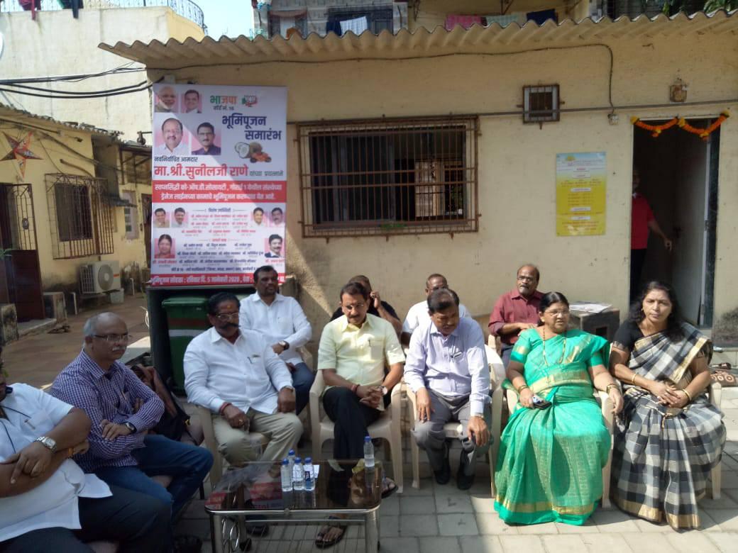 Shri. Sunil Rane did the bhoomipujan of Drainage line of Swapnasiddhi co-operative society at Gorai 1, Borivali West.