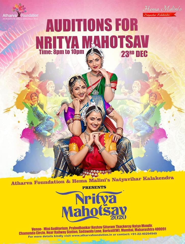 Shri. Sunil Rane Atharva Foundation, in association with Hema Malini Natyavihar Kala Kendra organized an audition for Nritya Mahotsav at Prabodhankar Thackeray Natya Mandir, Borivali West. Glad to be a part of the event.